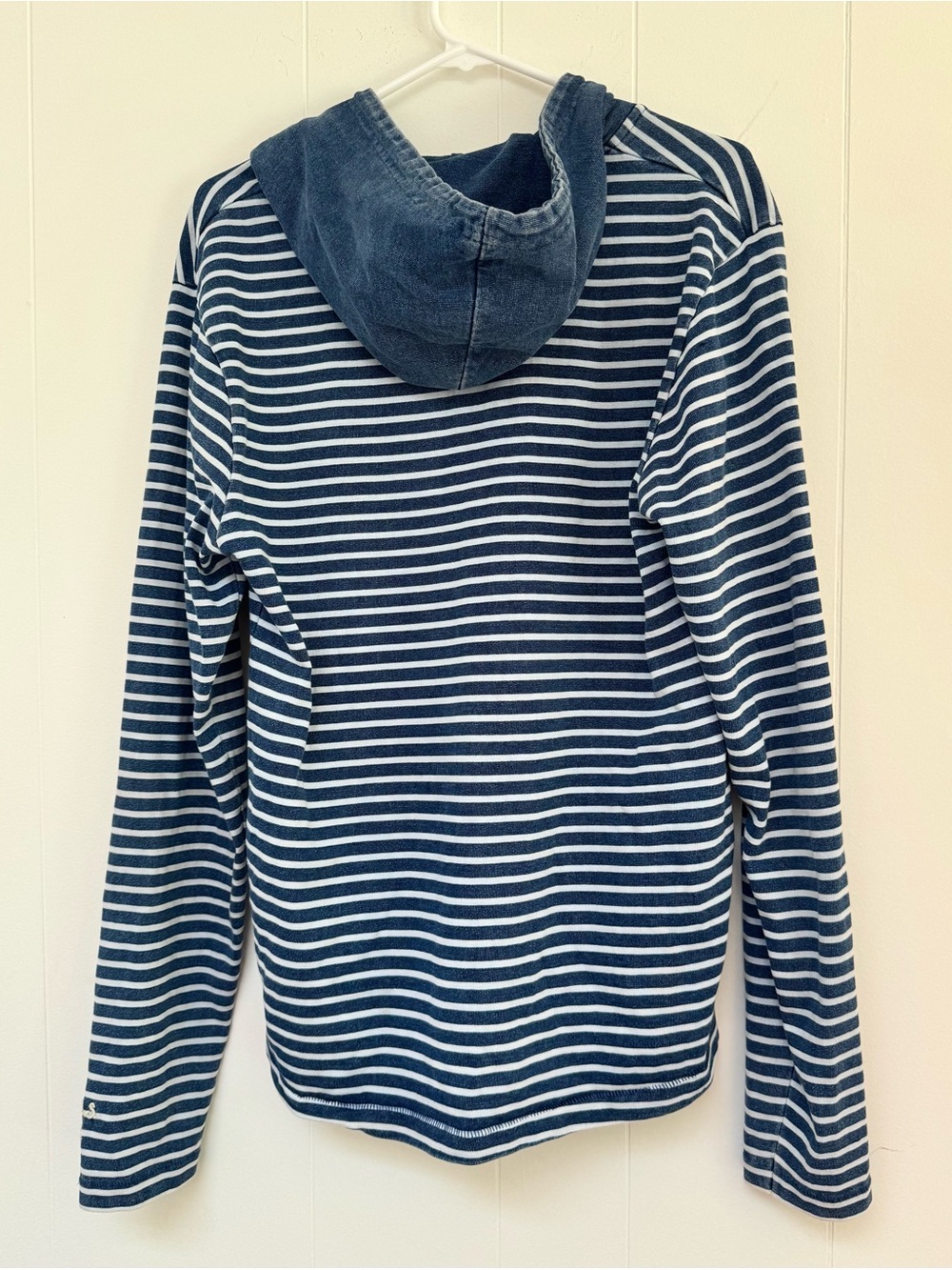 Scotch & Soda Striped Men’s Cotton Hoodie Slim Fit Pockets Marine Denim Blue L - Picture 4 of 4